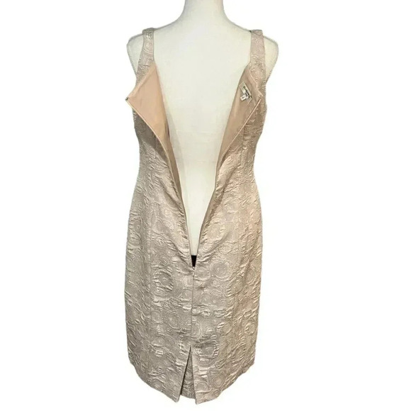 Evan Picone size 12 cream/beige tapestry style with golden sparkle EUC - Picture 6 of 16